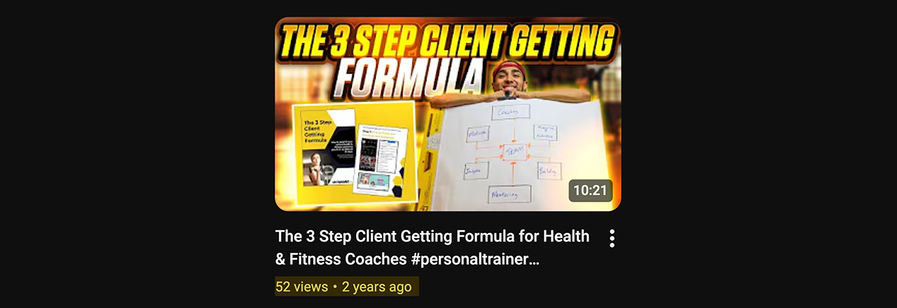 YouTube channel analytics before MFP — Business Coach